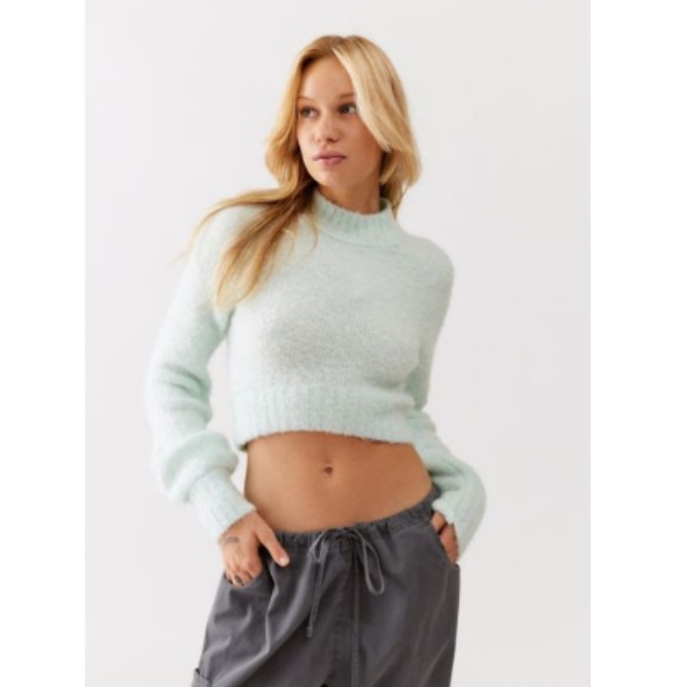Urban outfitters cropped april mock neck sweater